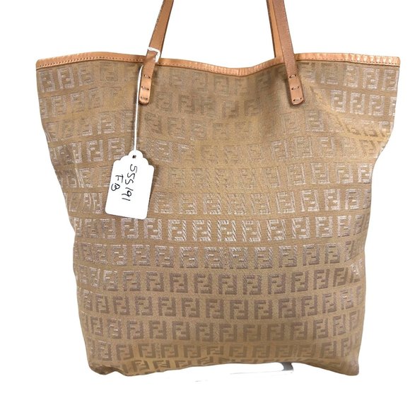Authentic Fendi Tote Bag Canvas Used Handbag Vintage - Picture 2 of 11